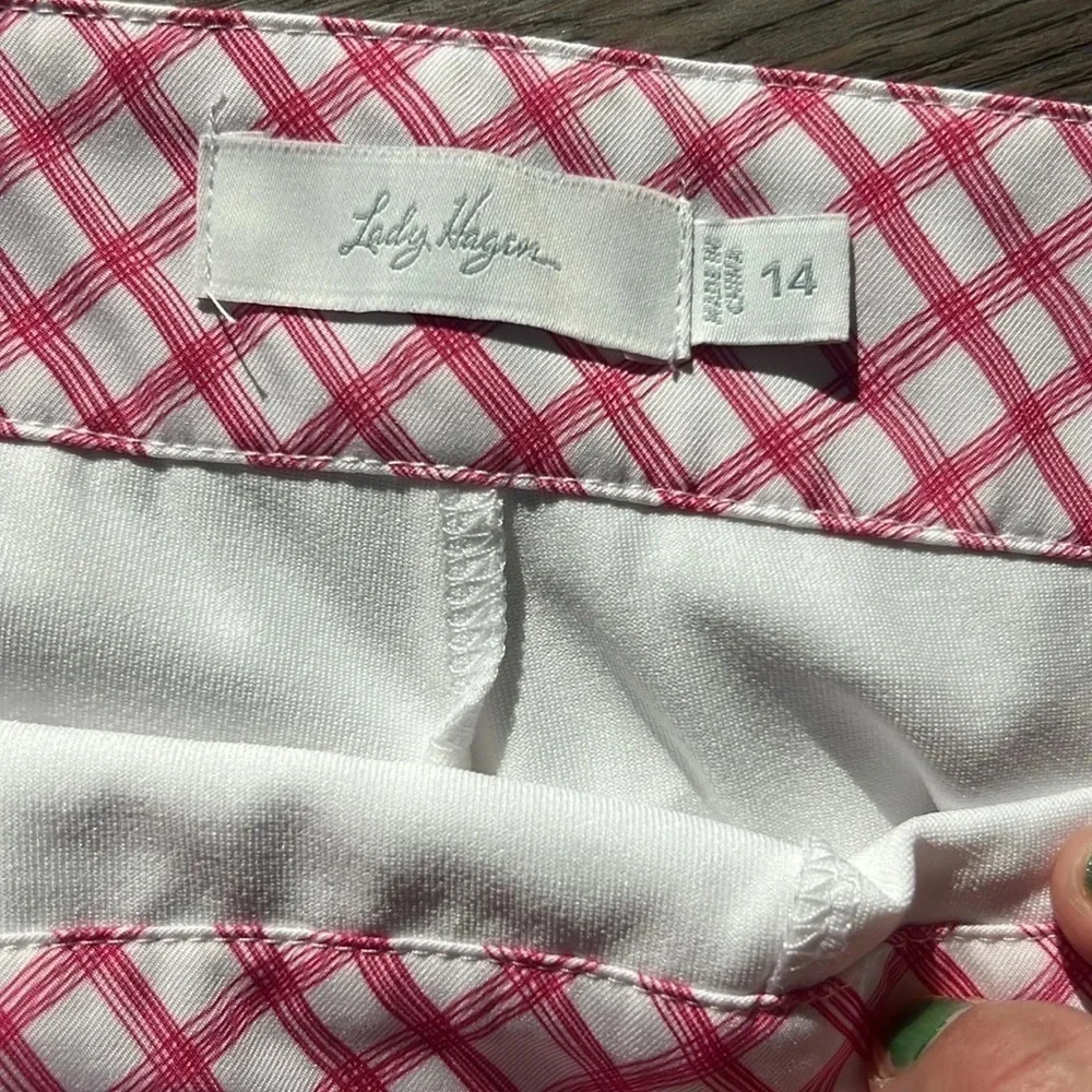 LADY HAGEN Sz 14 Pink & White Golf Skort/Skirt ⛳️